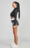 Black Varsity Crop Track Top sold by Siksilk
