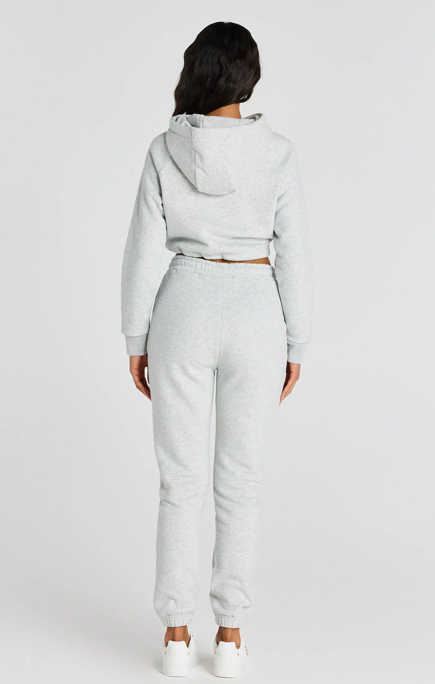 Grey Marl Signature Crop Hoodie sold by Siksilk product image thumbnail 5