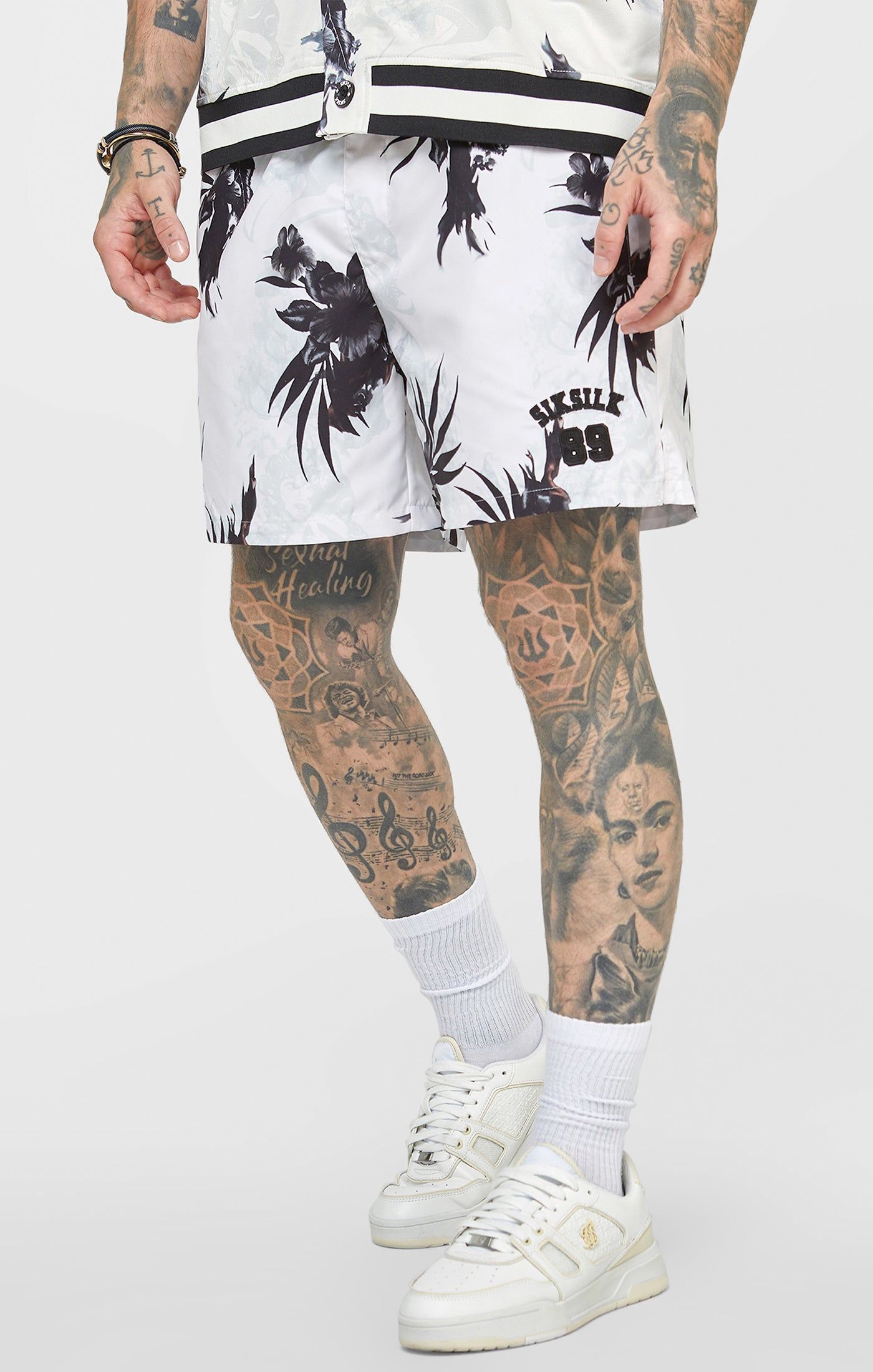Ecru Floral Swim Short sold by Siksilk