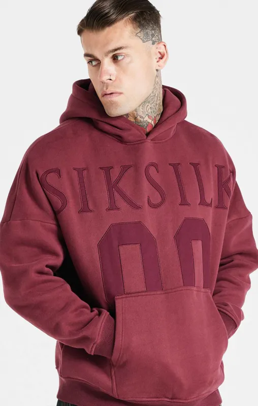 Burgundy Drop Shoulder Relaxed Fit Hoodie sold by Siksilk
