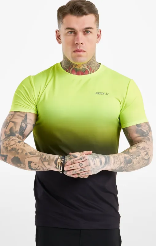 Yellow & Black Sports Fade Tee sold by Siksilk