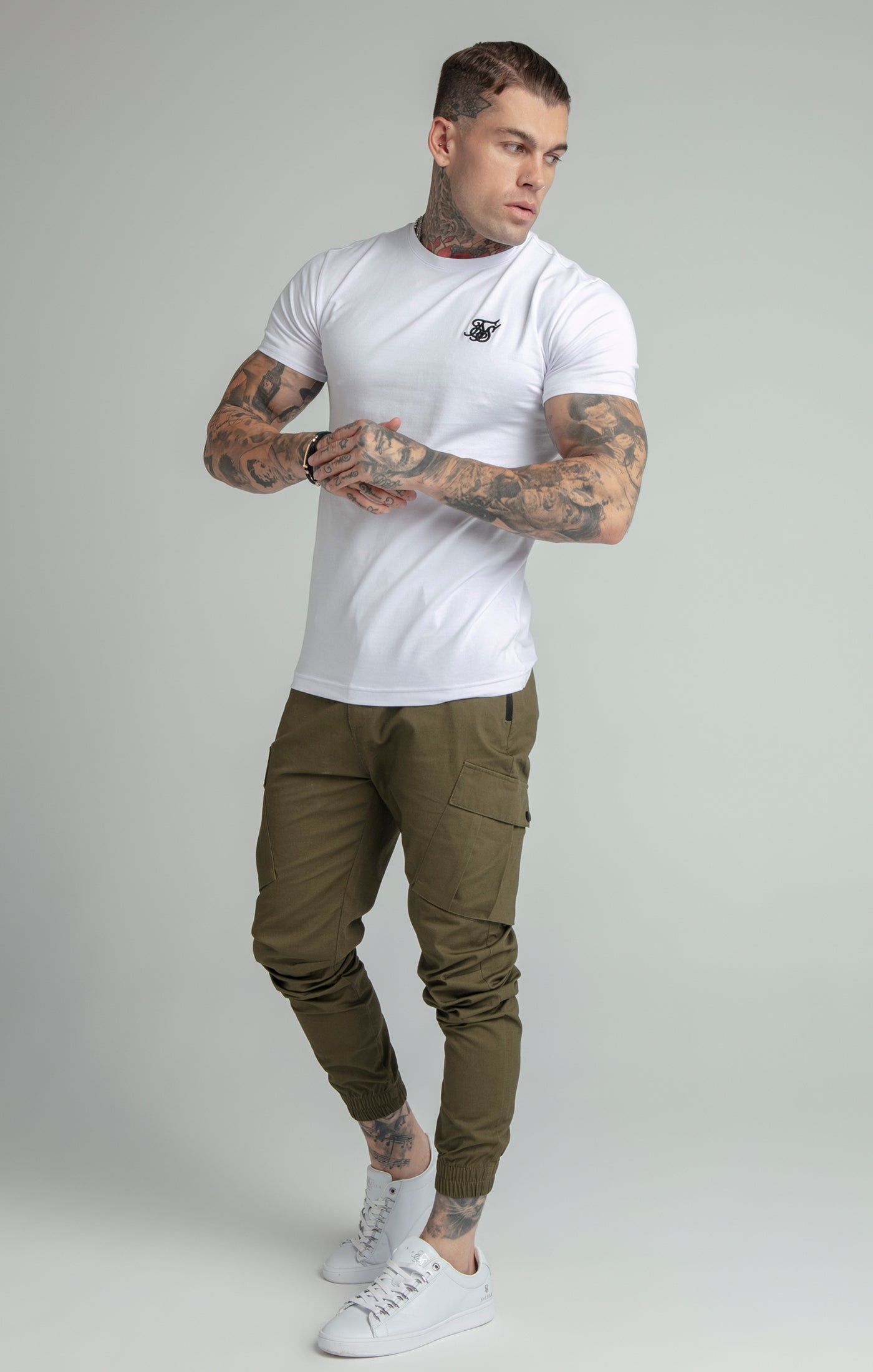 Khaki Cuffed Cargo Pant sold by Siksilk product image thumbnail 4