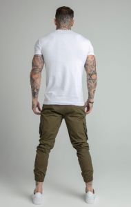 Khaki Cuffed Cargo Pant sold by Siksilk