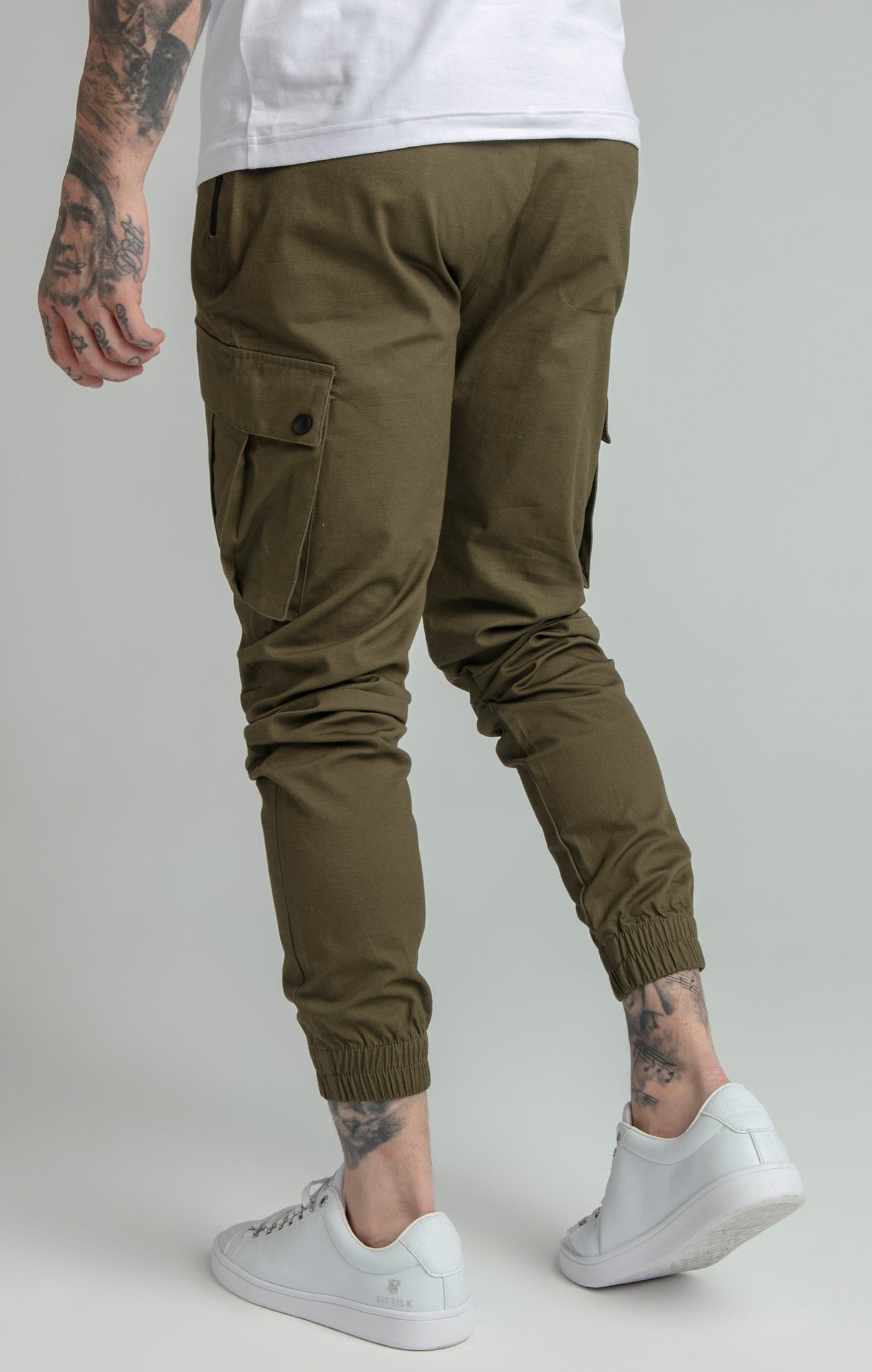 Khaki Cuffed Cargo Pant sold by Siksilk product image thumbnail 2