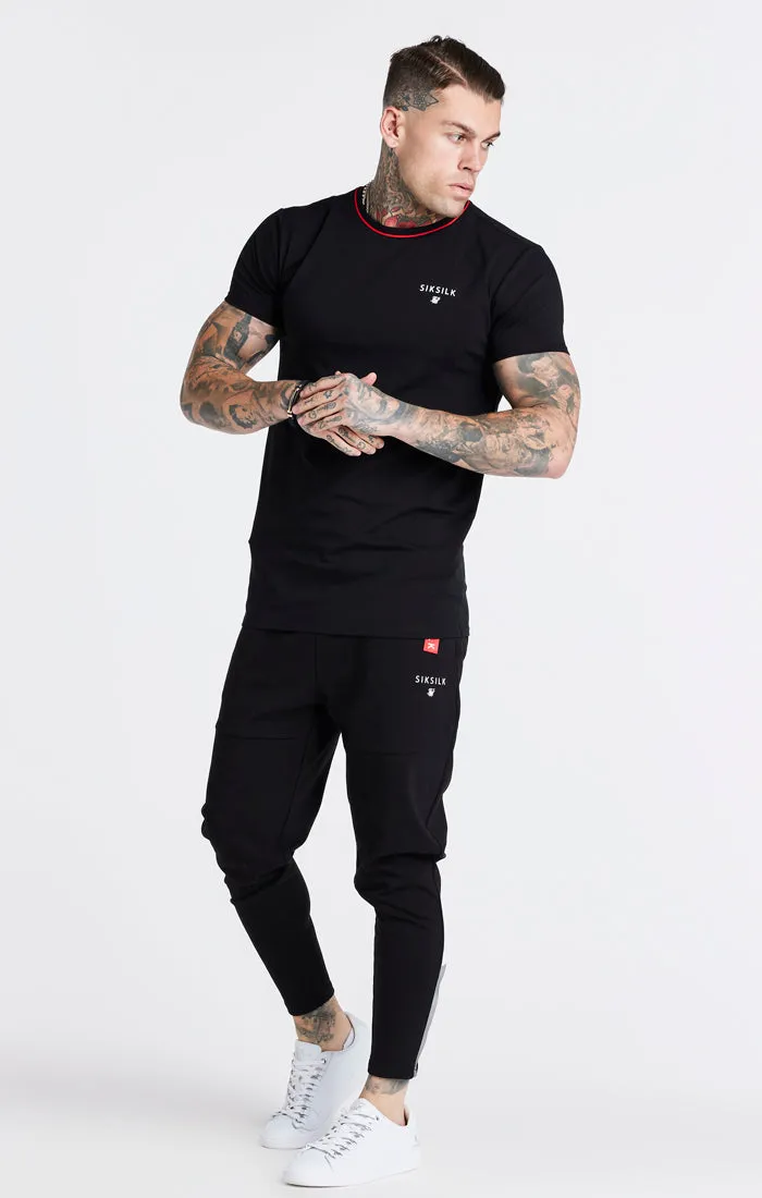 Black Embroidered Muscle Fit T-Shirt sold by Siksilk product image thumbnail 5