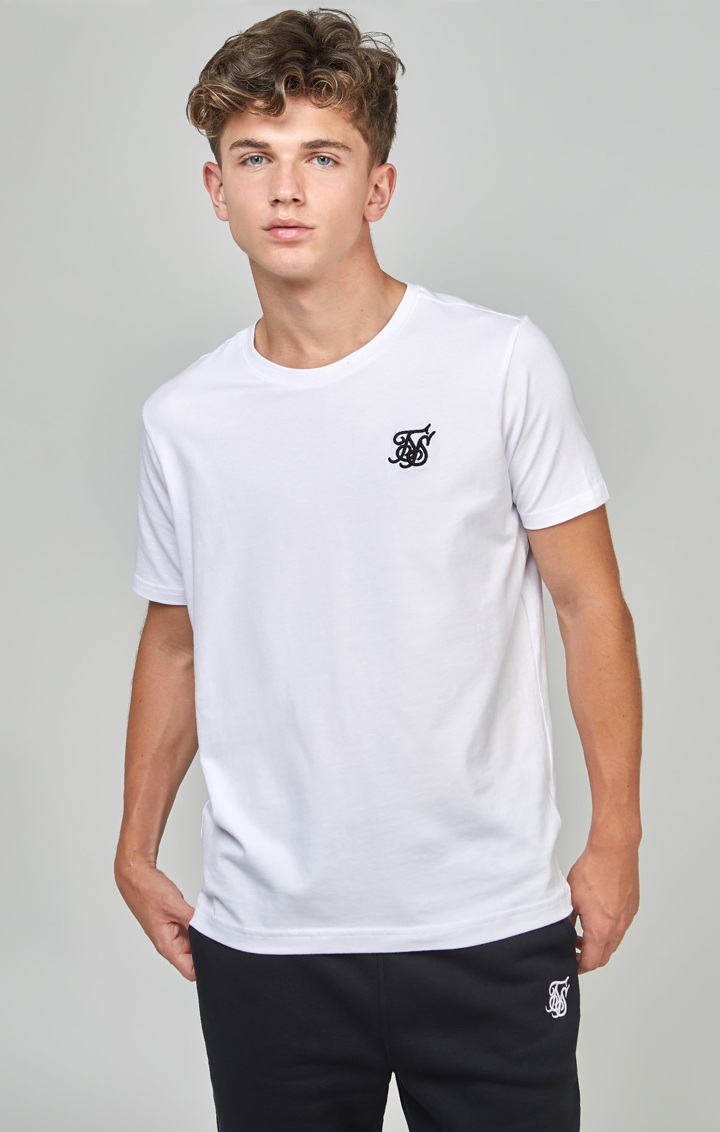 Boys White Essentials T-Shirt sold by Siksilk product image thumbnail 4
