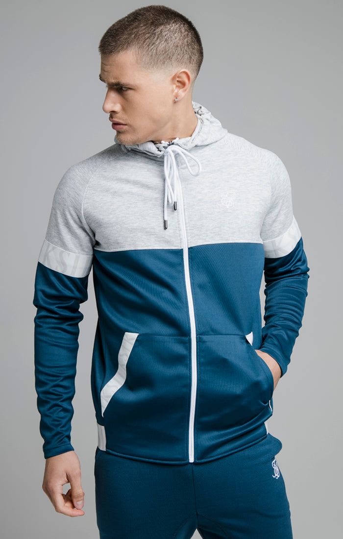 Navy Function Zip Through Hoodie Parallel