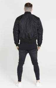 Black Flight Bomber Jacket sold by Siksilk