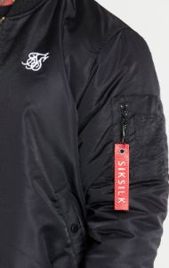 Black Flight Bomber Jacket sold by Siksilk