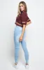 SikSilk Mesh Crop Tee - Burgundy sold by Siksilk