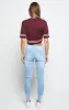 SikSilk Mesh Crop Tee - Burgundy sold by Siksilk
