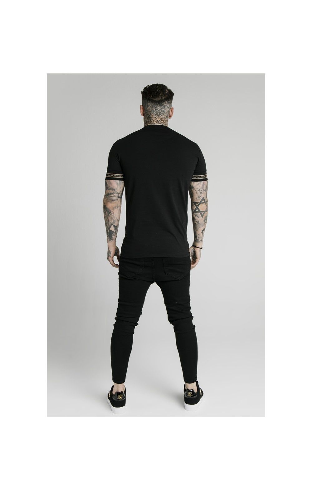 SikSilk Element Straight Hem Gym Tee – Black & Gold sold by Siksilk product image thumbnail 5