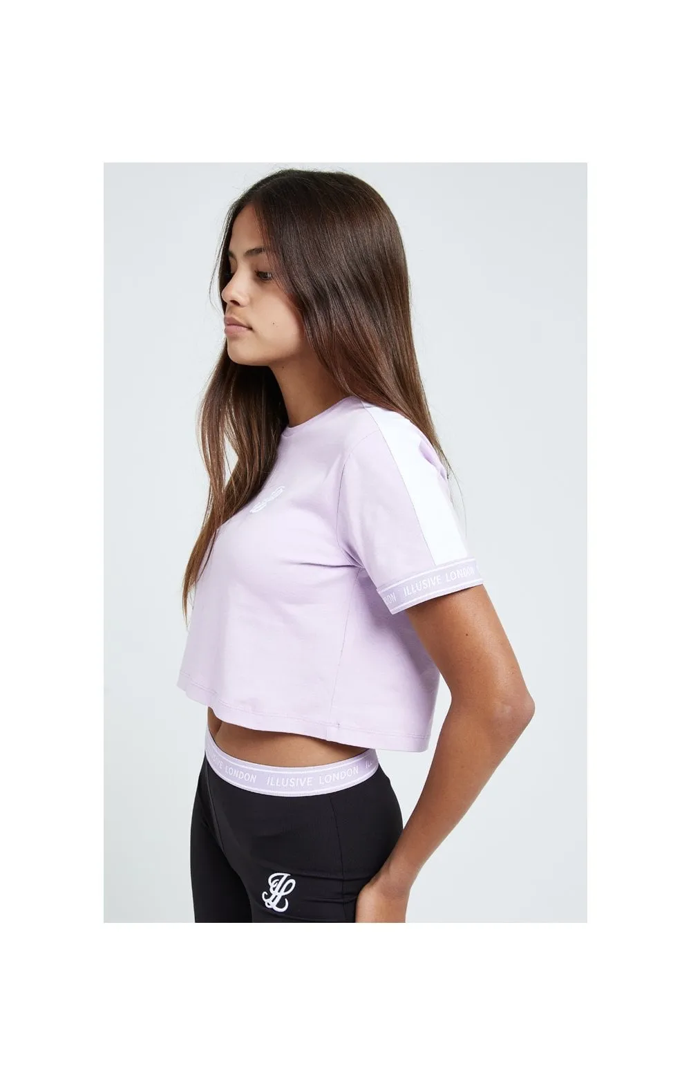 Illusive London Tape Cuff Crop Tee - Lilac sold by Siksilk product image thumbnail 2