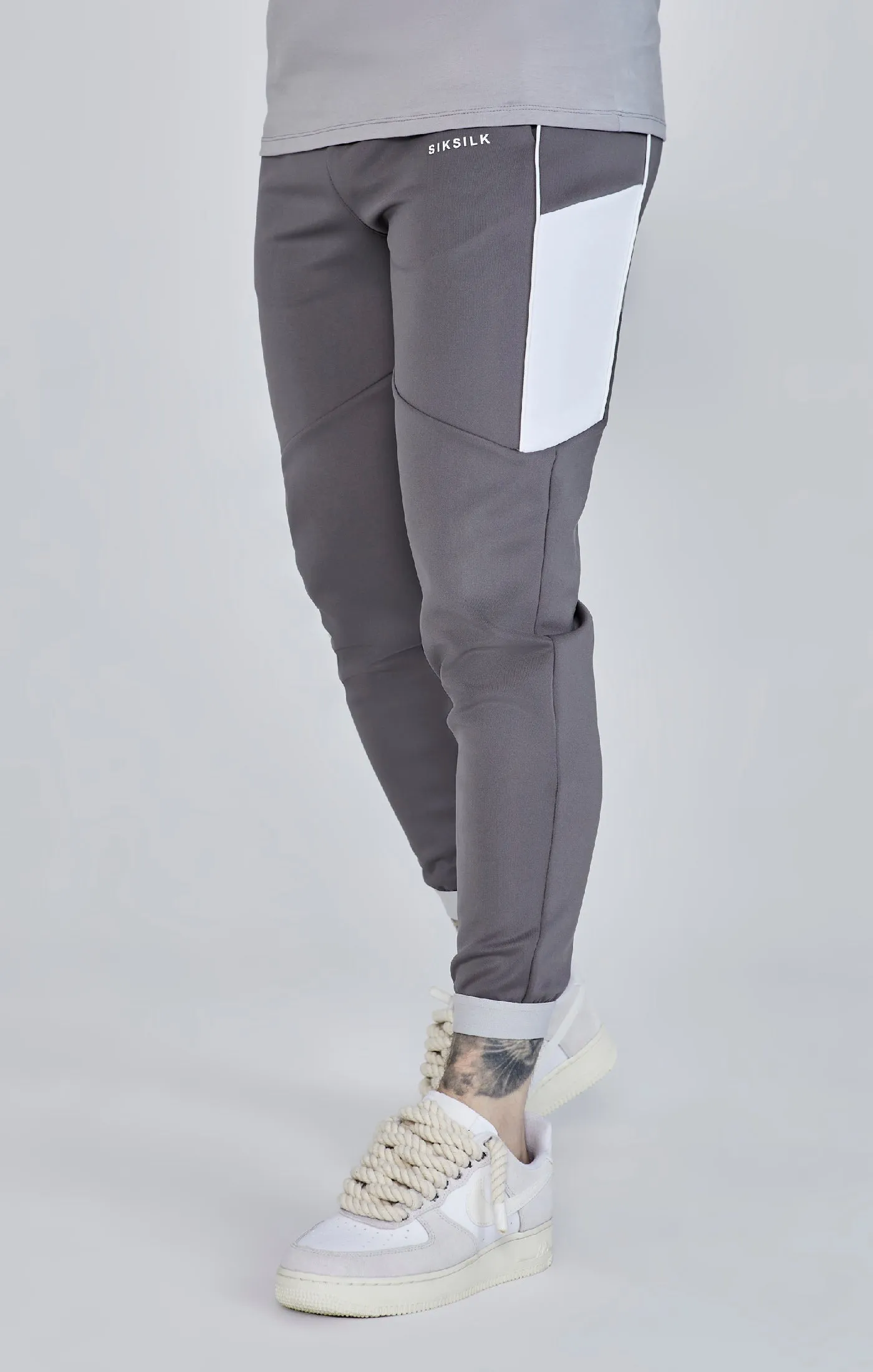 Grey Muscle Fit Joggers sold by Siksilk