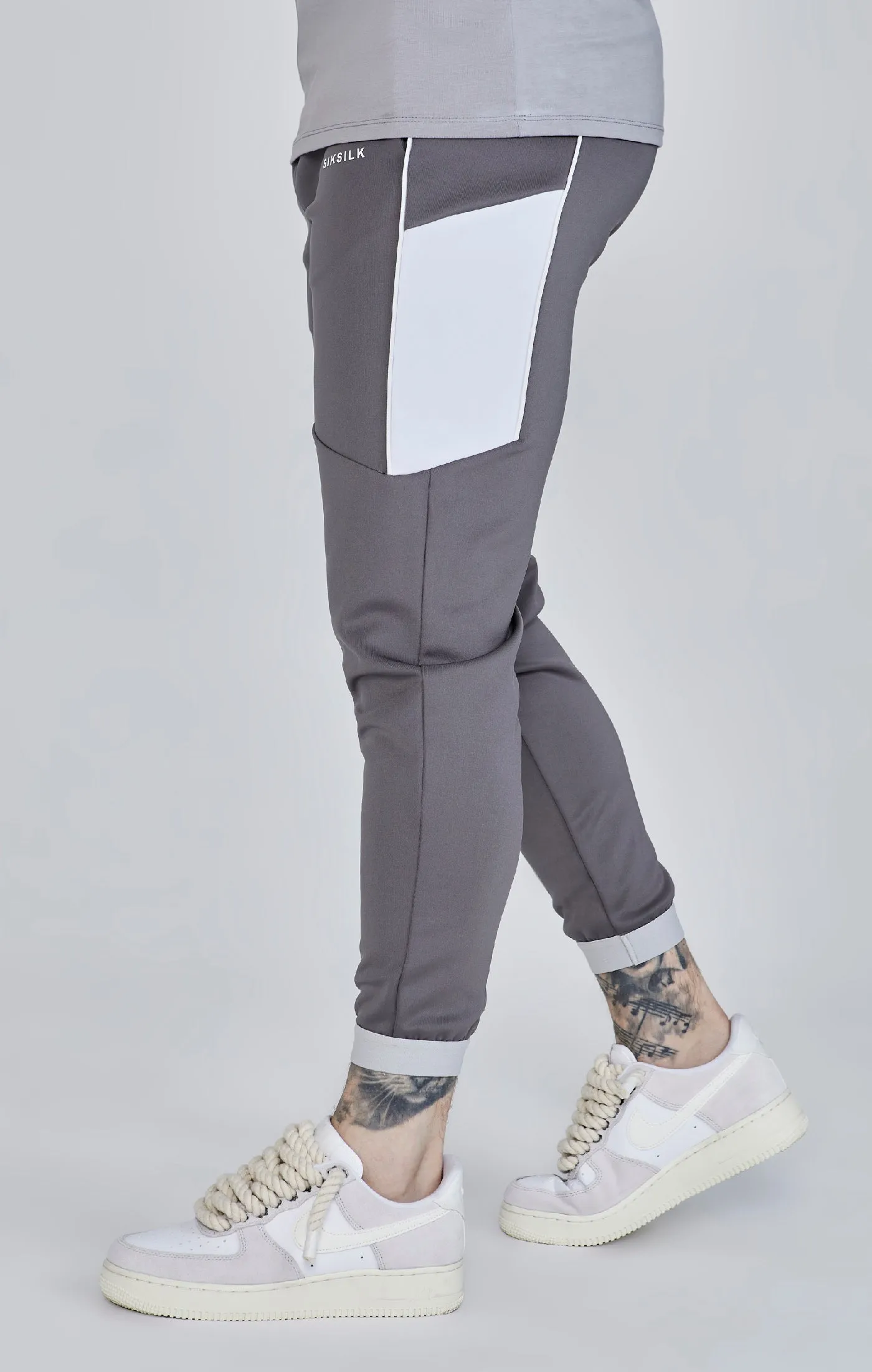 Grey Muscle Fit Joggers sold by Siksilk product image thumbnail 3