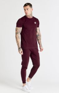Burgundy Essential Cuffed Jogger sold by Siksilk