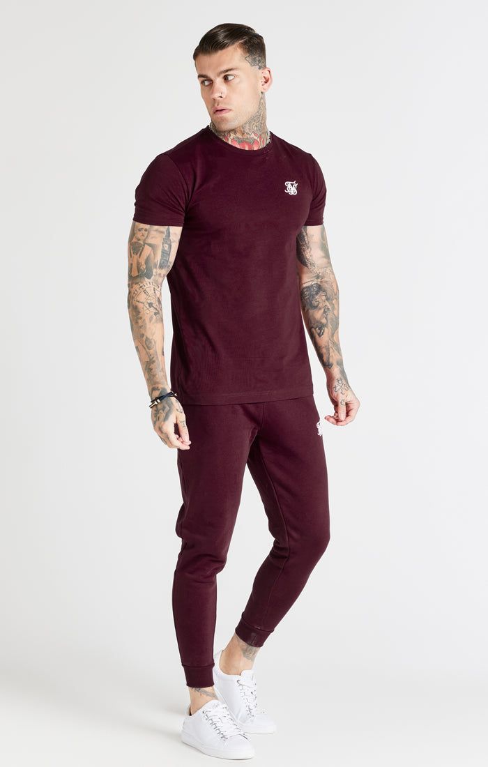 Burgundy Essential Cuffed Jogger sold by Siksilk product image thumbnail 3