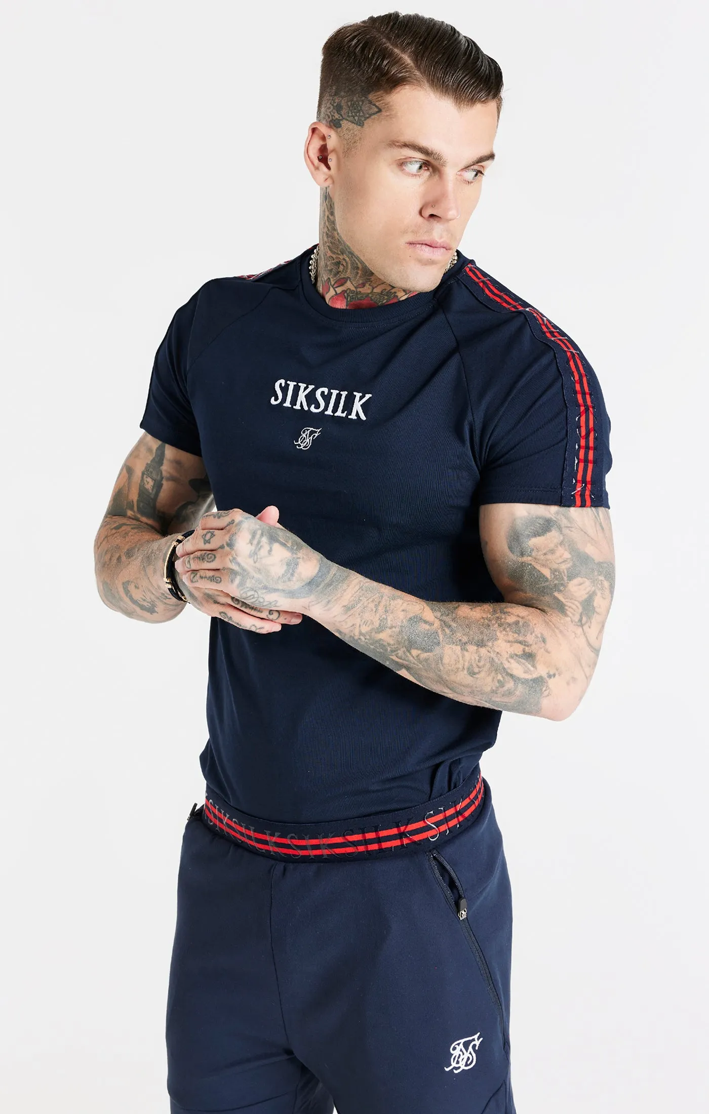 Navy Muscle Fit T-Shirt sold by Siksilk