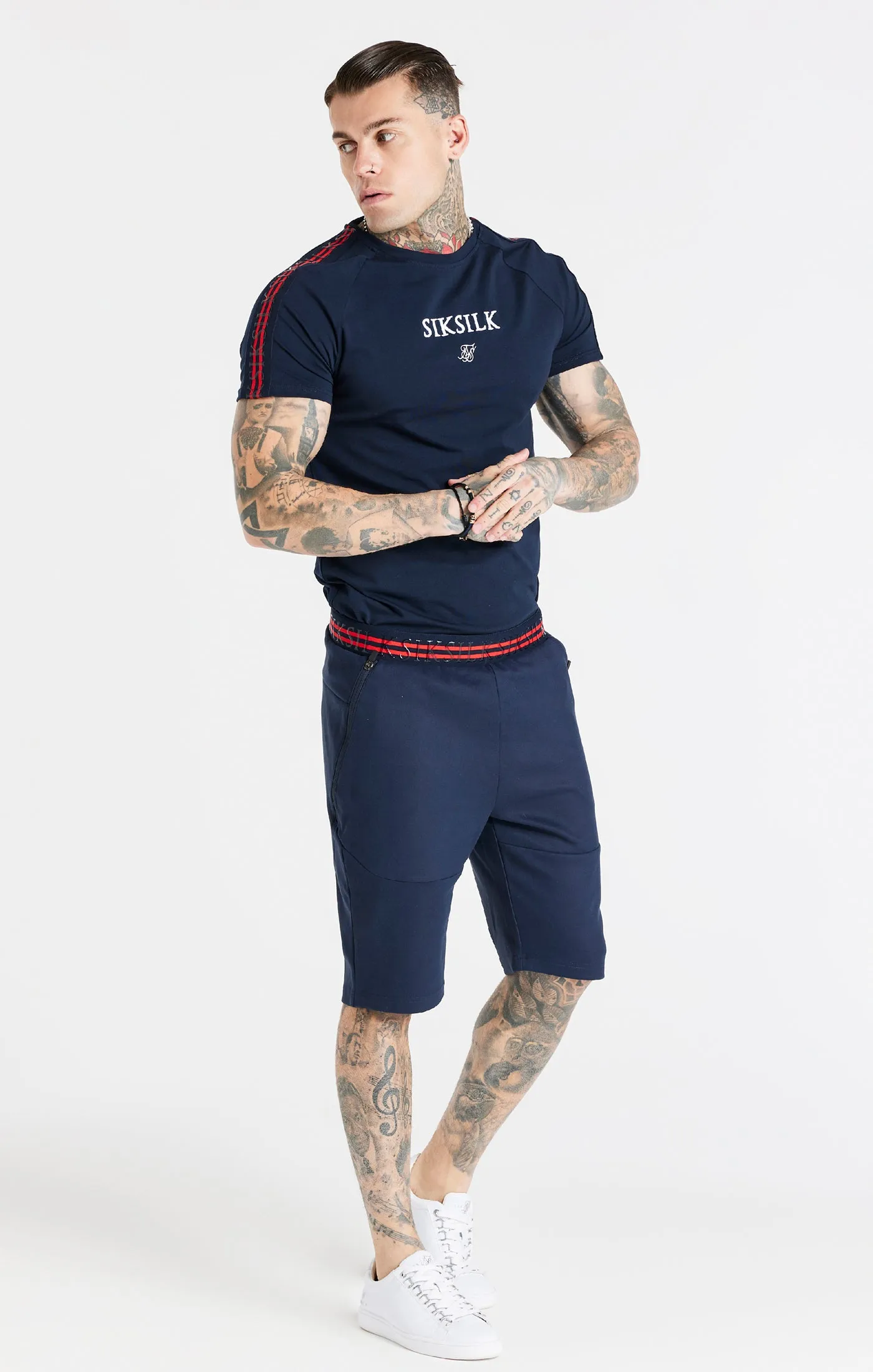 Navy Muscle Fit T-Shirt sold by Siksilk product image thumbnail 3