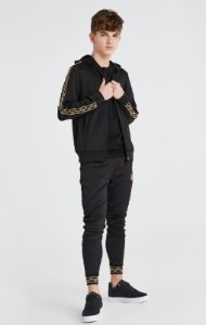 Boys Black Taped Zip Thru Hoodie sold by Siksilk