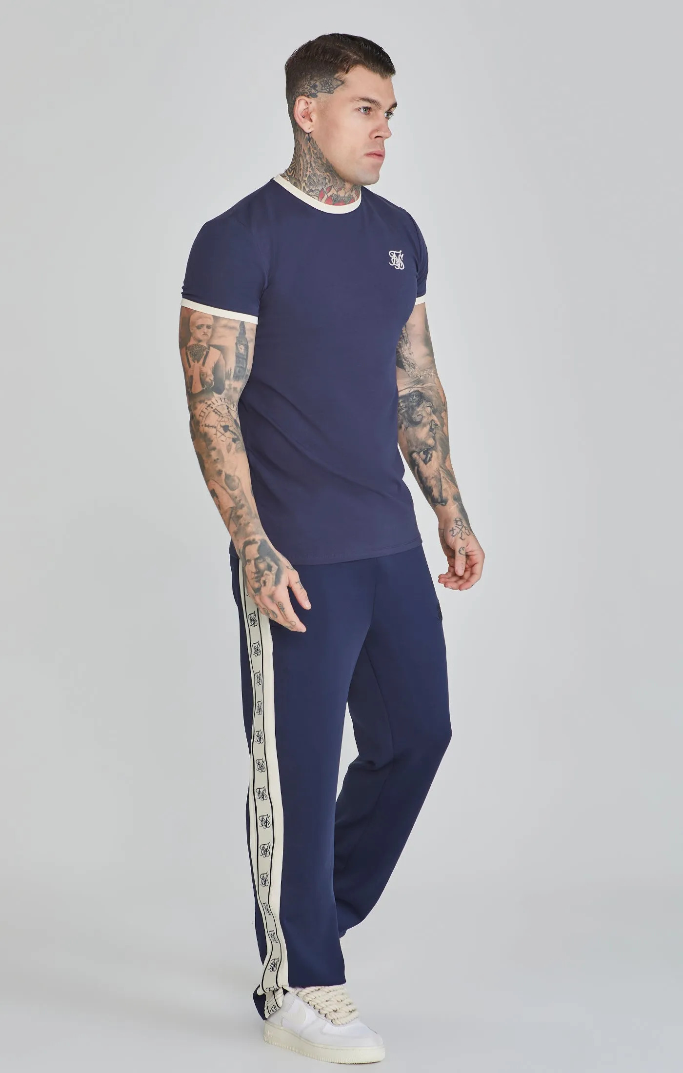 Navy Ringer T-Shirt sold by Siksilk product image thumbnail 4