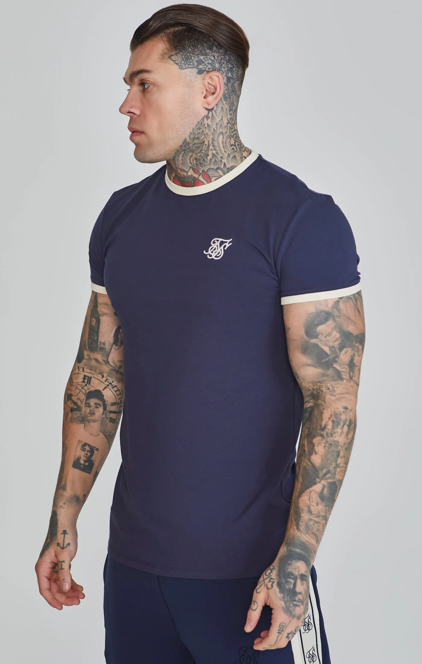 Navy Ringer T-Shirt sold by Siksilk