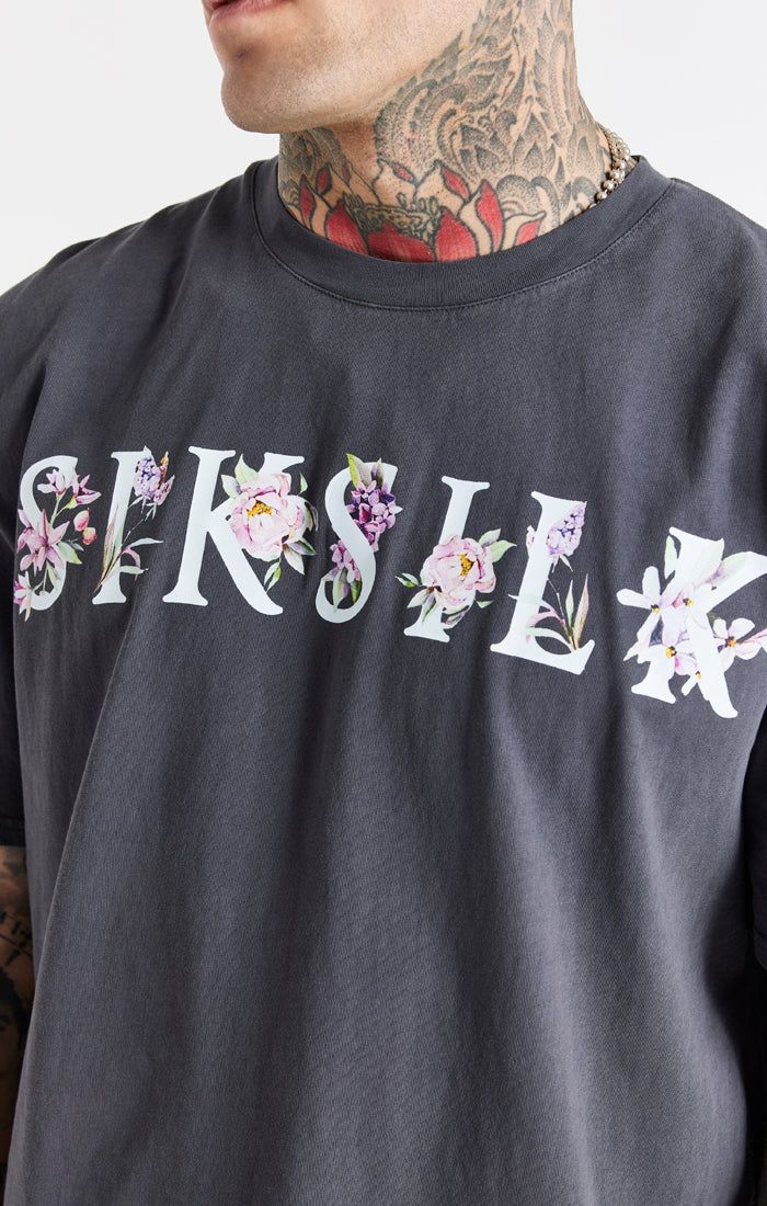 Grey Floral Oversized T-Shirt sold by Siksilk product image thumbnail 3