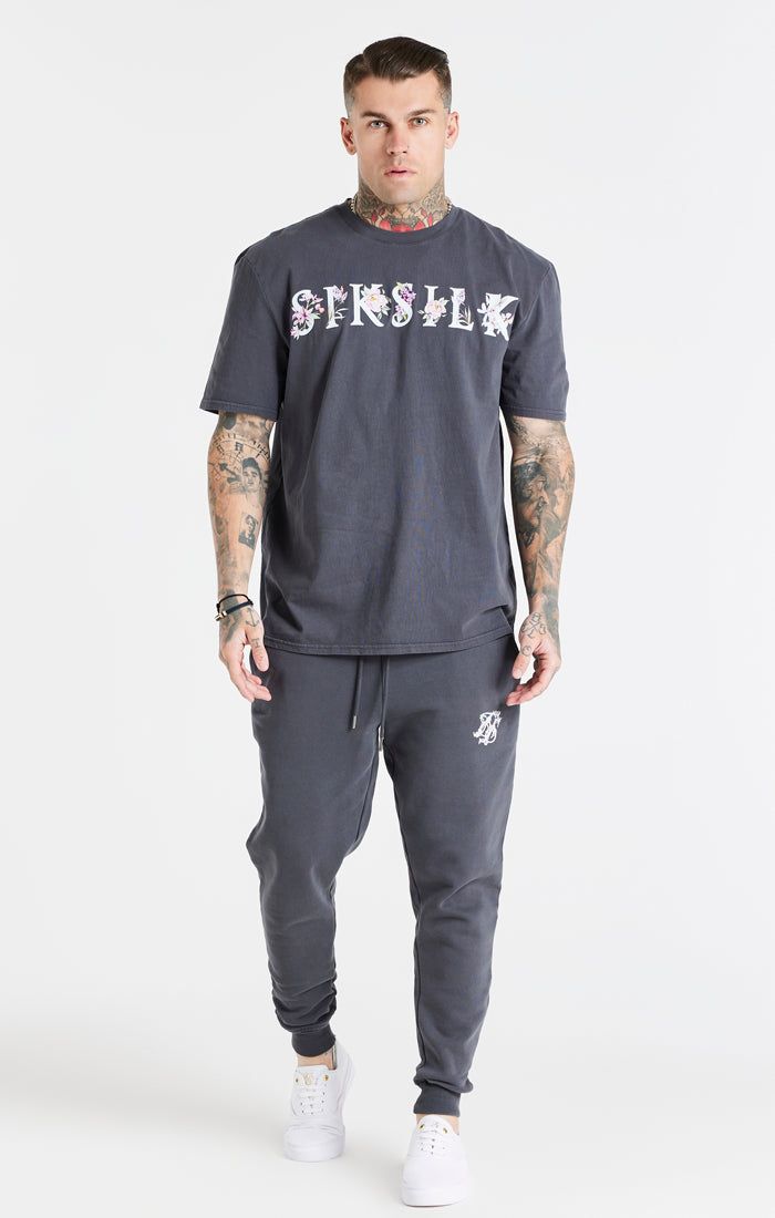 Grey Floral Oversized T-Shirt sold by Siksilk product image thumbnail 4