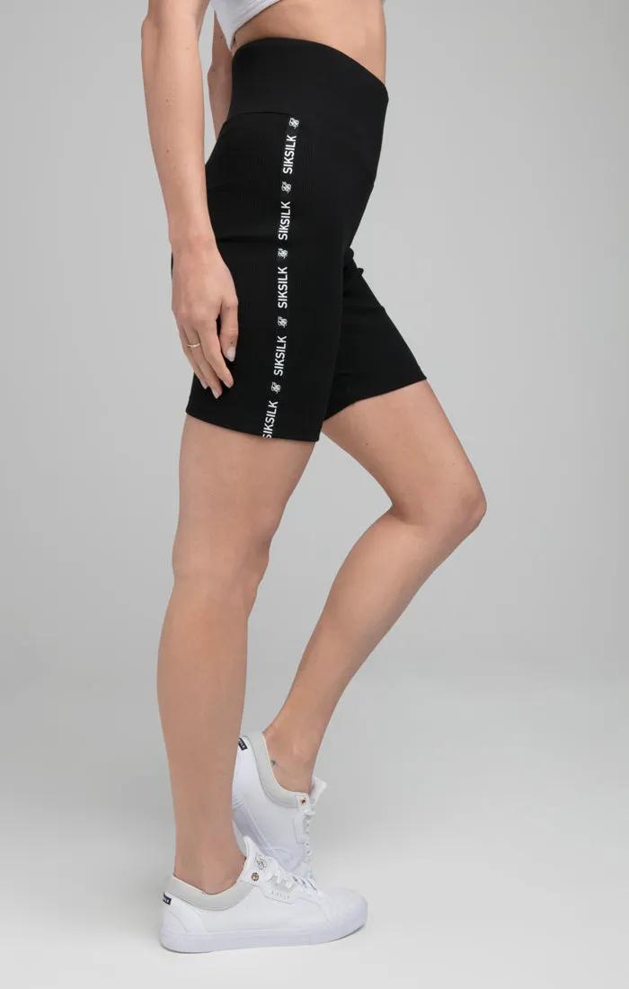 SikSilk Ribbed Tape Cycle Short - Black sold by Siksilk product image thumbnail 4