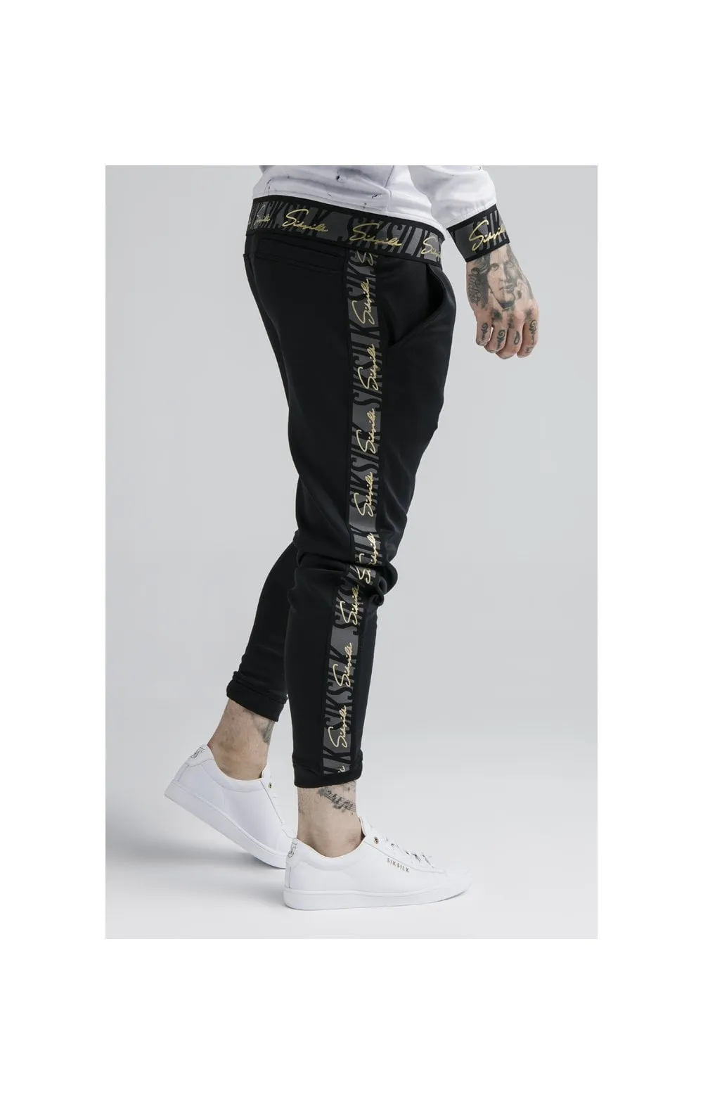 SikSilk Fitted Cuffed Jogger - Black & Grey sold by Siksilk product image thumbnail 2