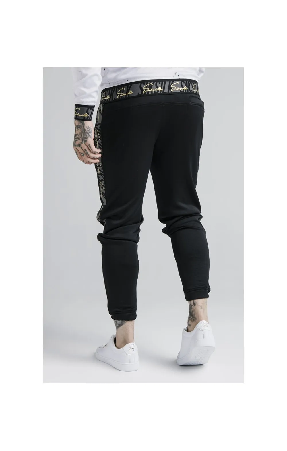 SikSilk Fitted Cuffed Jogger - Black & Grey sold by Siksilk product image thumbnail 3