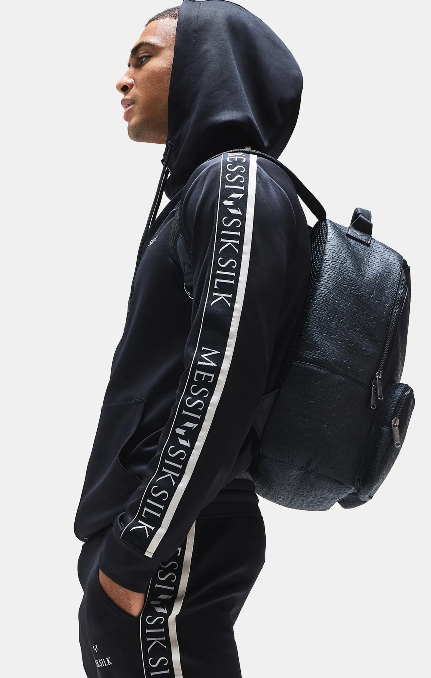 Messi x SikSilk Black Taped Zip Hoodie sold by Siksilk