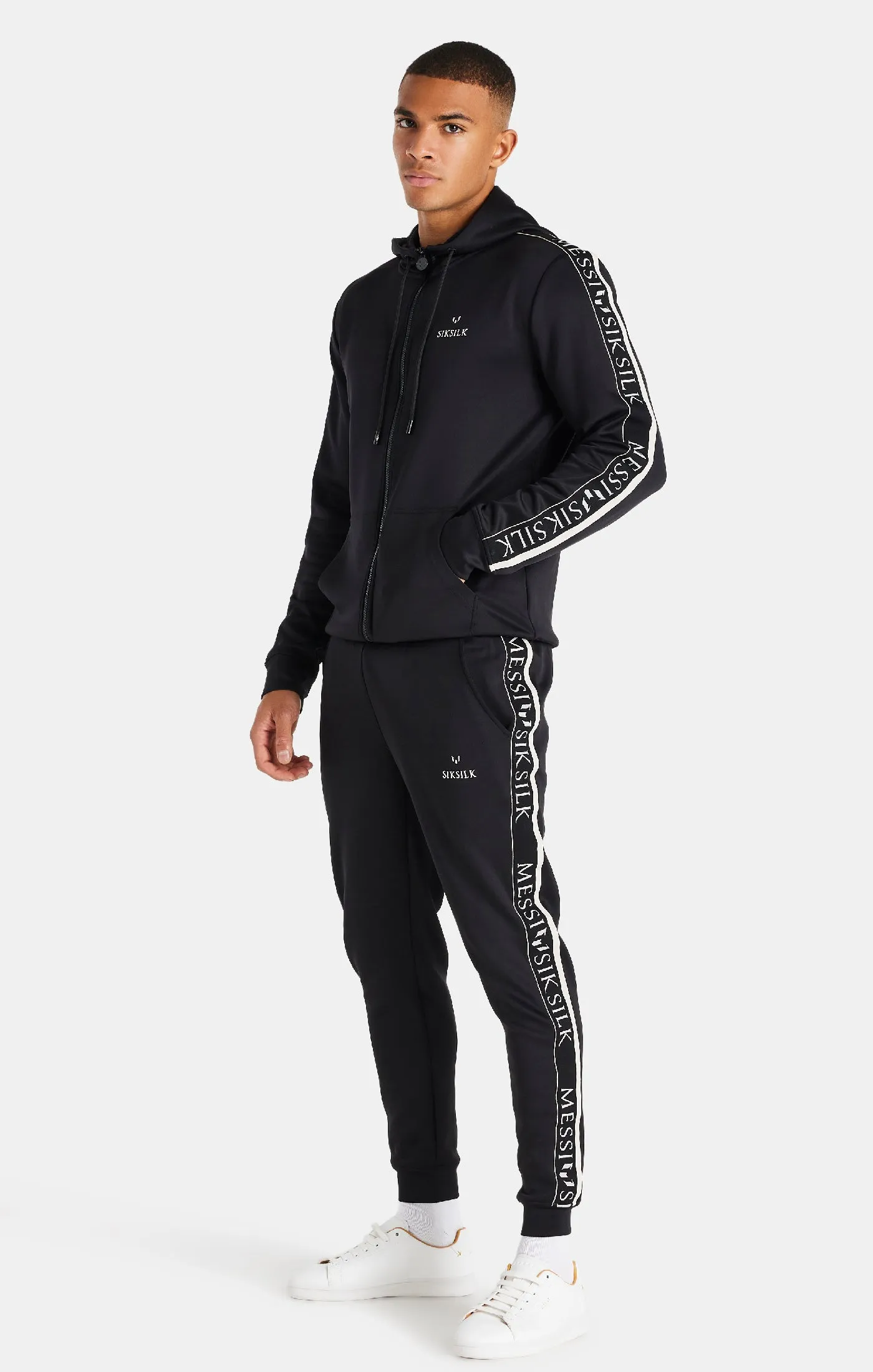 Messi x SikSilk Black Taped Zip Hoodie sold by Siksilk product image thumbnail 2