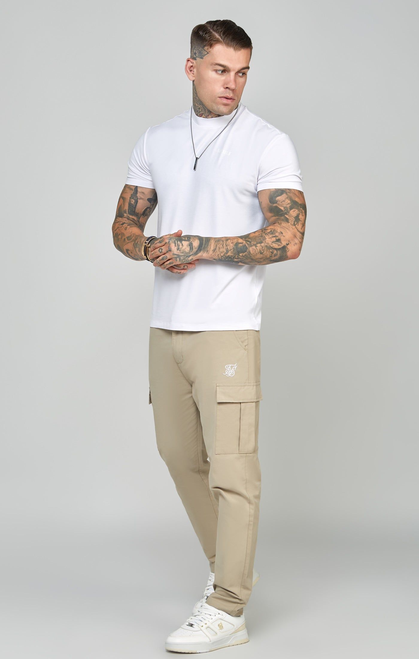 Beige Smart Carrot Cargo Pant sold by Siksilk product image thumbnail 3
