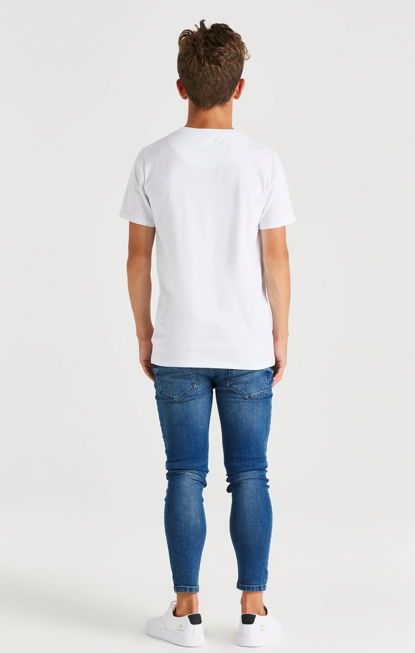 Boys White Branded T-Shirt sold by Siksilk product image thumbnail 5