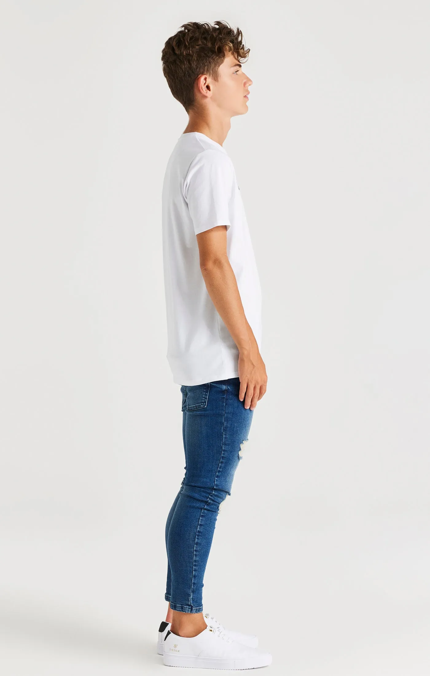 Boys White Branded T-Shirt sold by Siksilk product image thumbnail 4