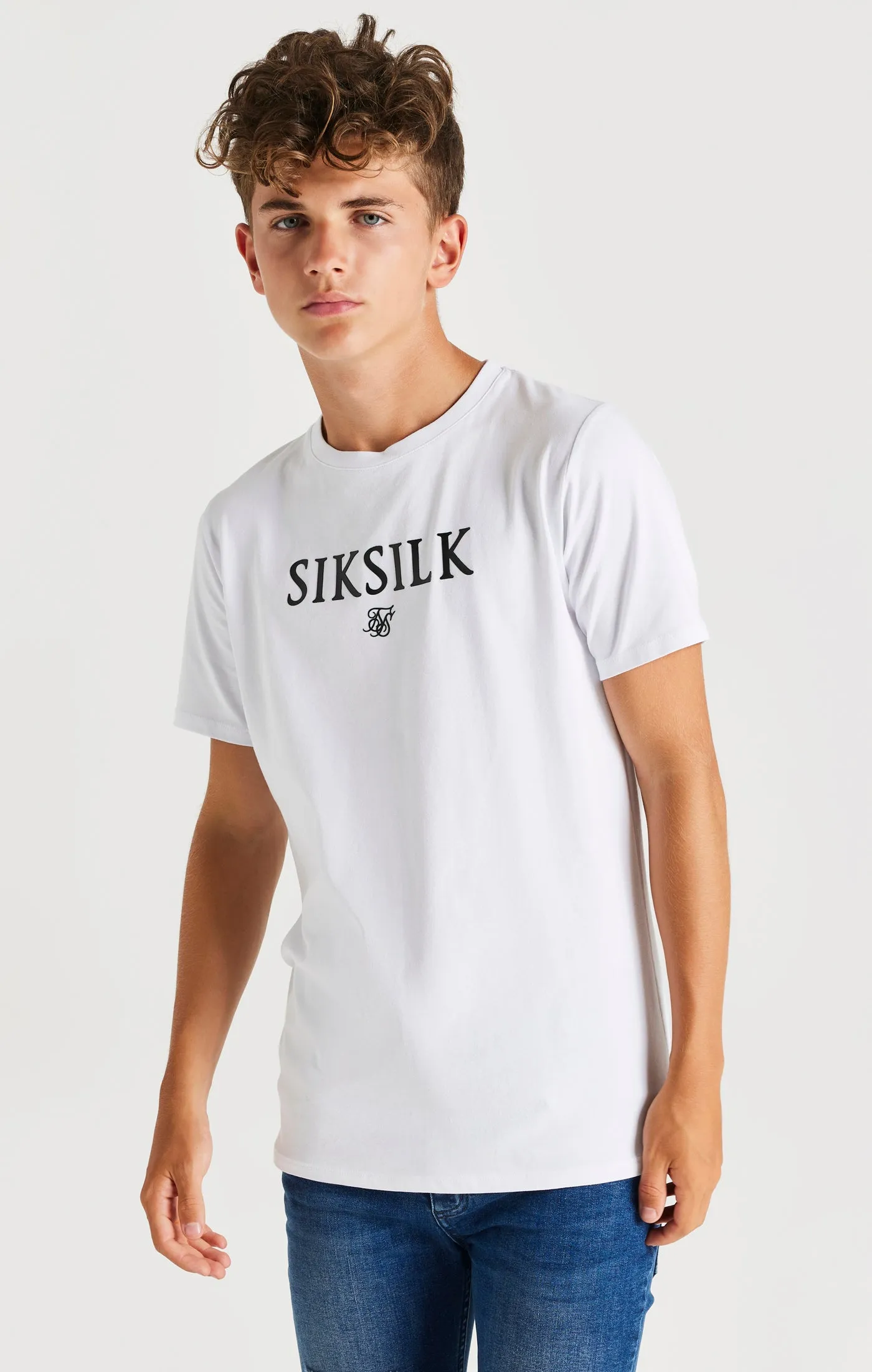 Boys White Branded T-Shirt sold by Siksilk