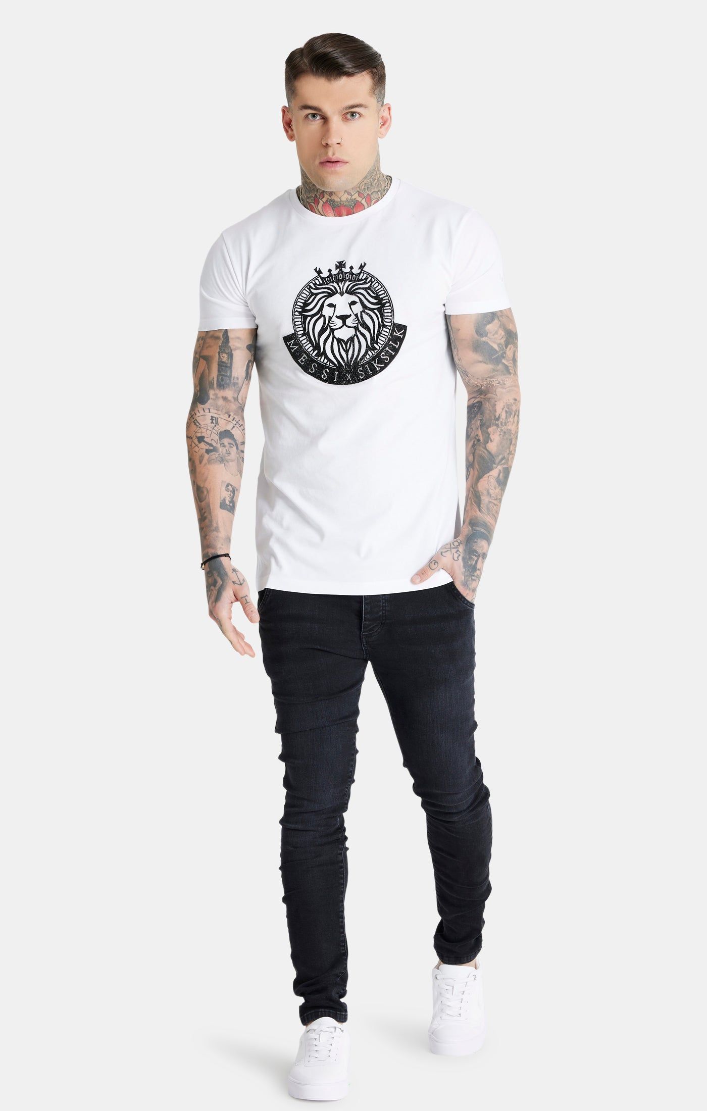 Messi x SikSilk White Rhinestone T-Shirt sold by Siksilk product image thumbnail 2