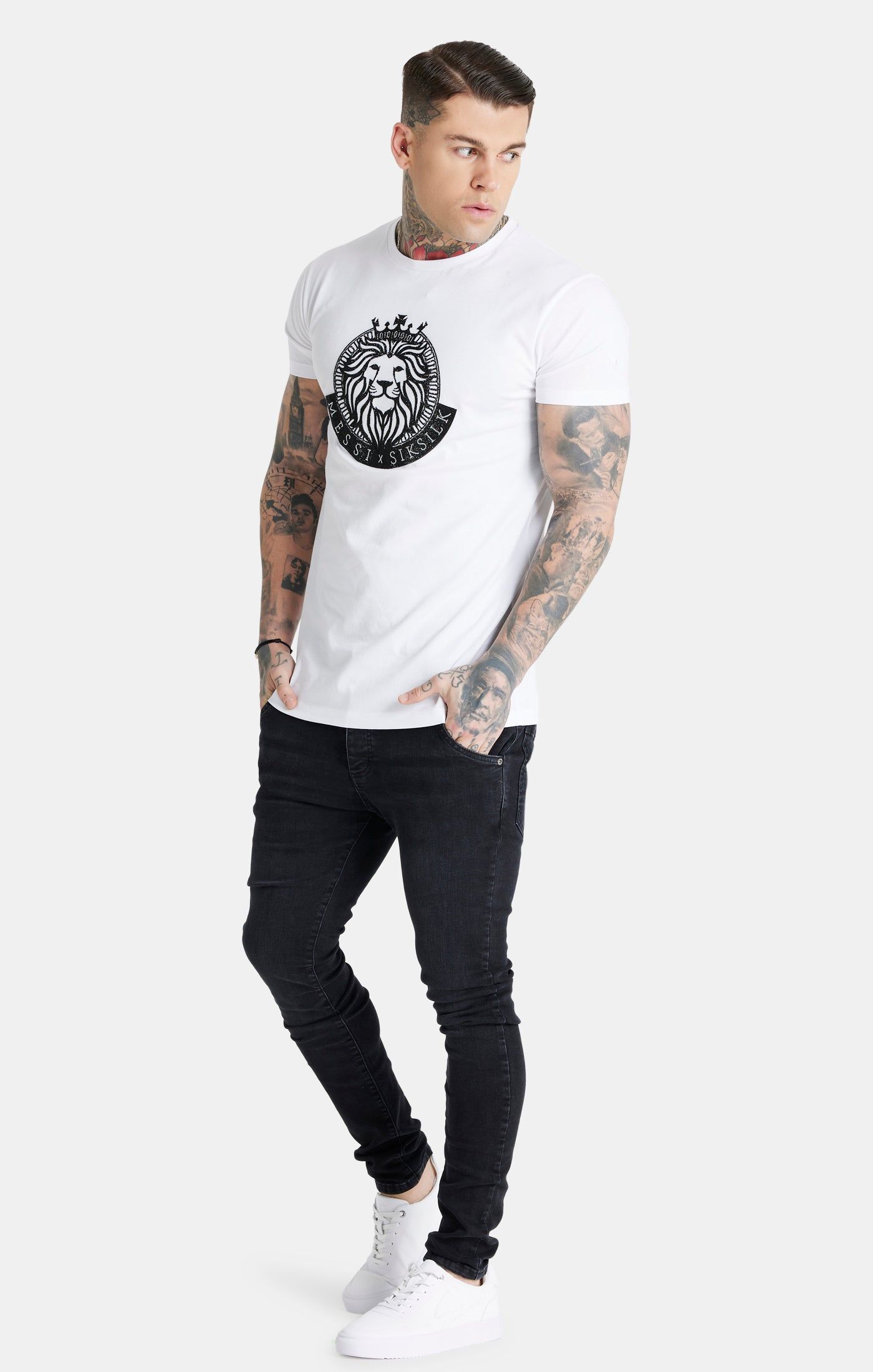 Messi x SikSilk White Rhinestone T-Shirt sold by Siksilk product image thumbnail 3