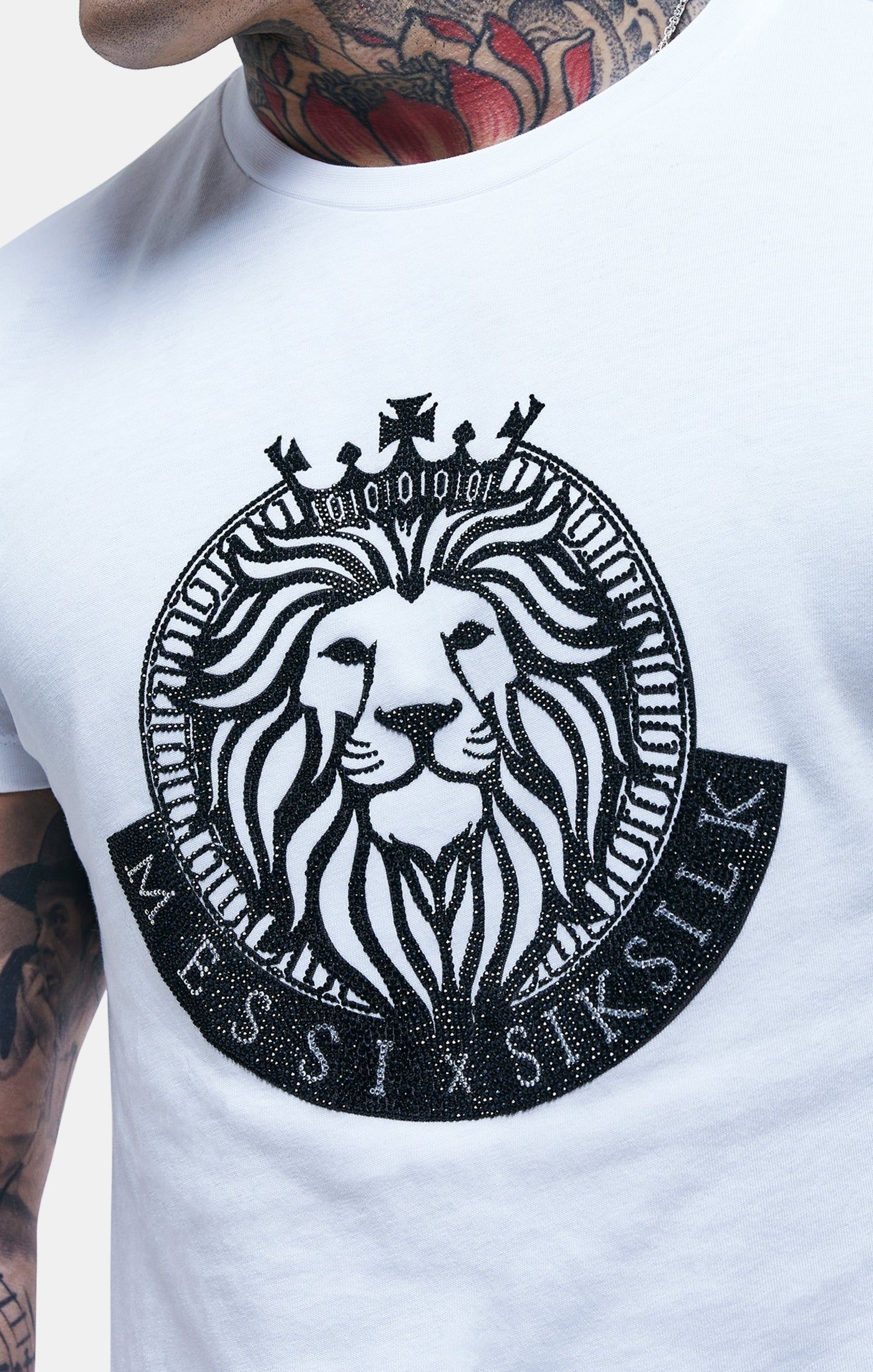 Messi x SikSilk White Rhinestone T-Shirt sold by Siksilk product image thumbnail 4