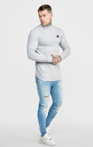 SikSilk Skinny Fit Flight Denims - Midstone sold by Siksilk
