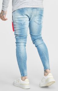 SikSilk Skinny Fit Flight Denims - Midstone sold by Siksilk
