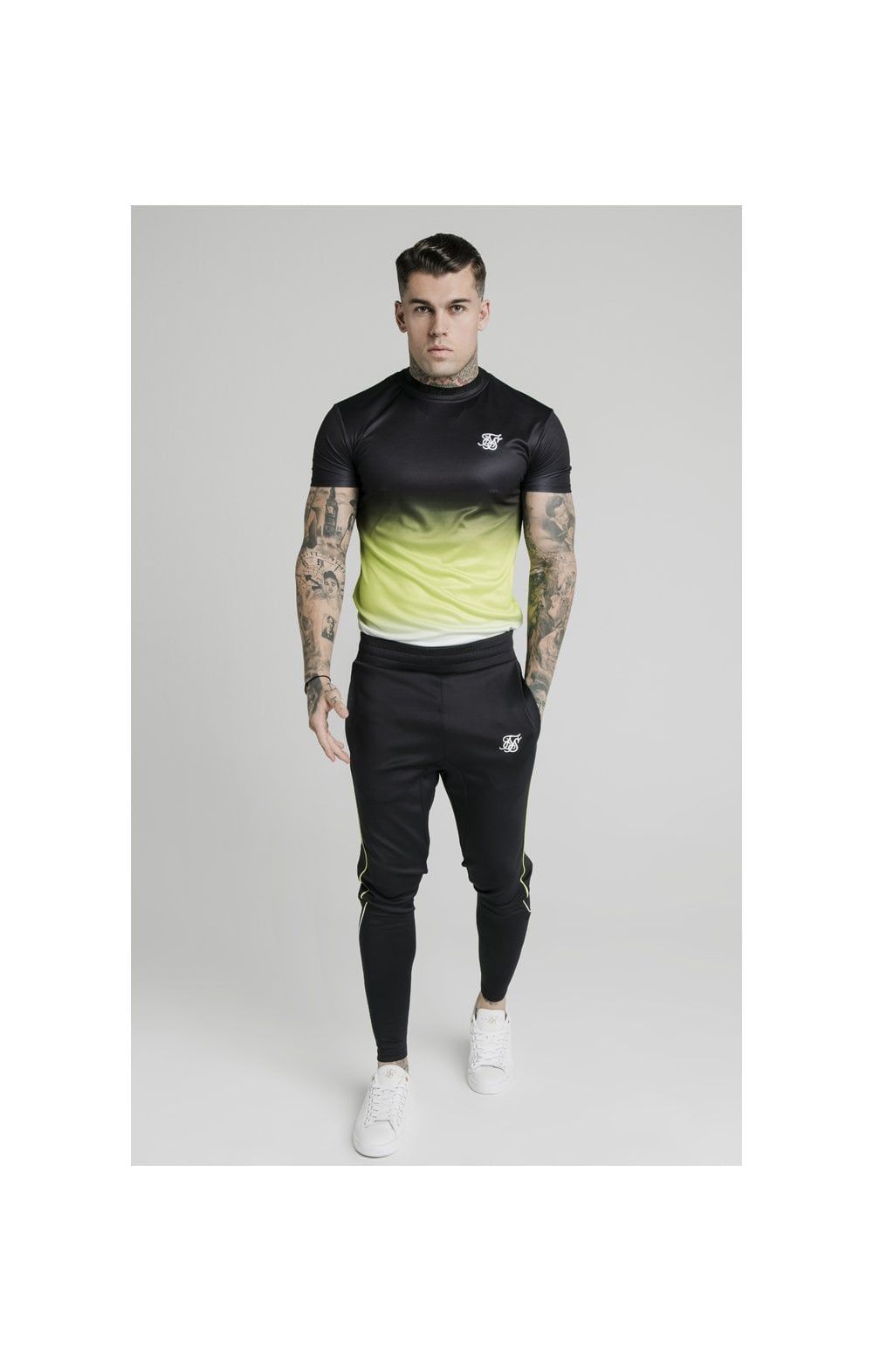 SikSilk Tri Fade Tape Track Pants - Black,Fluro & White sold by Siksilk product image thumbnail 5