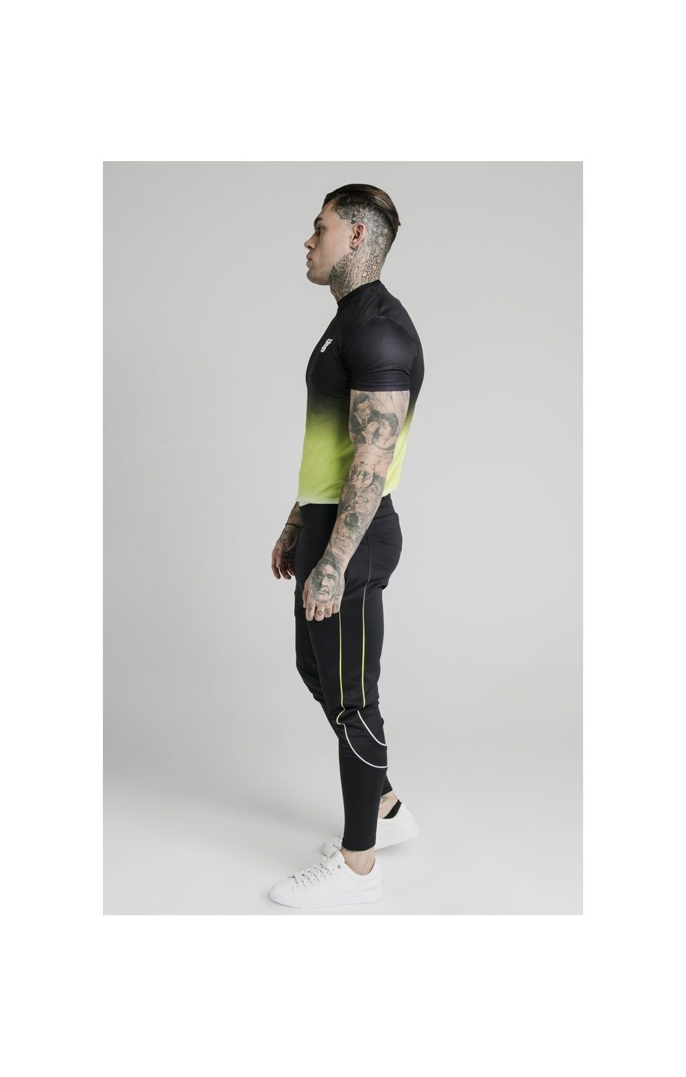 SikSilk Tri Fade Tape Track Pants - Black,Fluro & White sold by Siksilk product image thumbnail 6