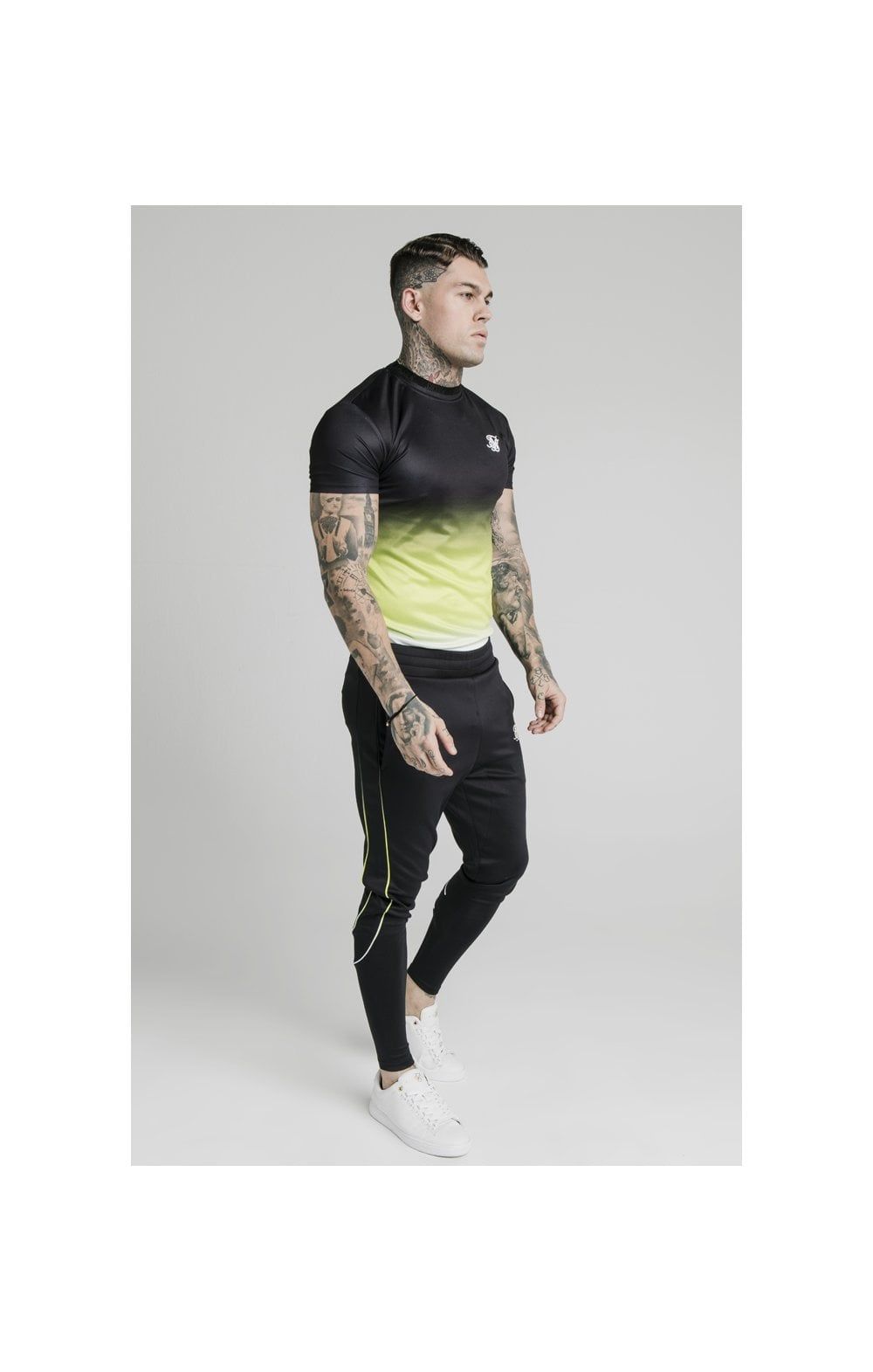 SikSilk Tri Fade Tape Track Pants - Black,Fluro & White sold by Siksilk product image thumbnail 7