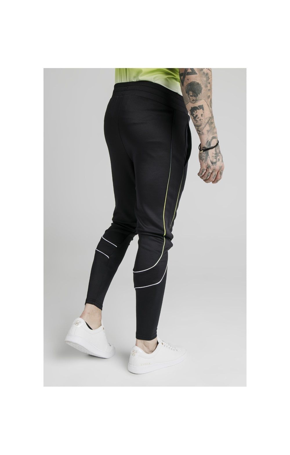 SikSilk Tri Fade Tape Track Pants - Black,Fluro & White sold by Siksilk product image thumbnail 4