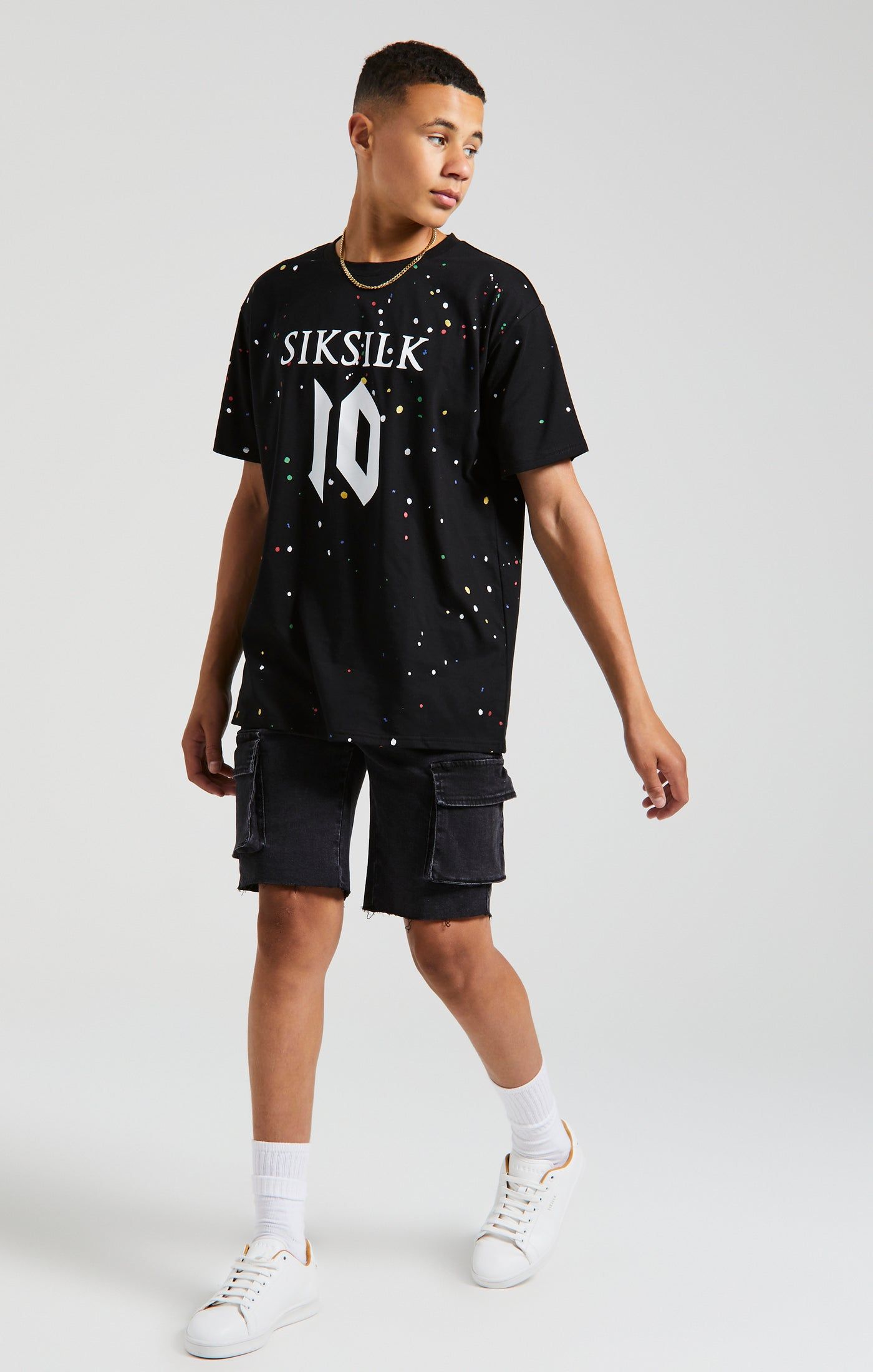 Messi x SikSilk Paint Splat Tee - Black sold by Siksilk product image thumbnail 3
