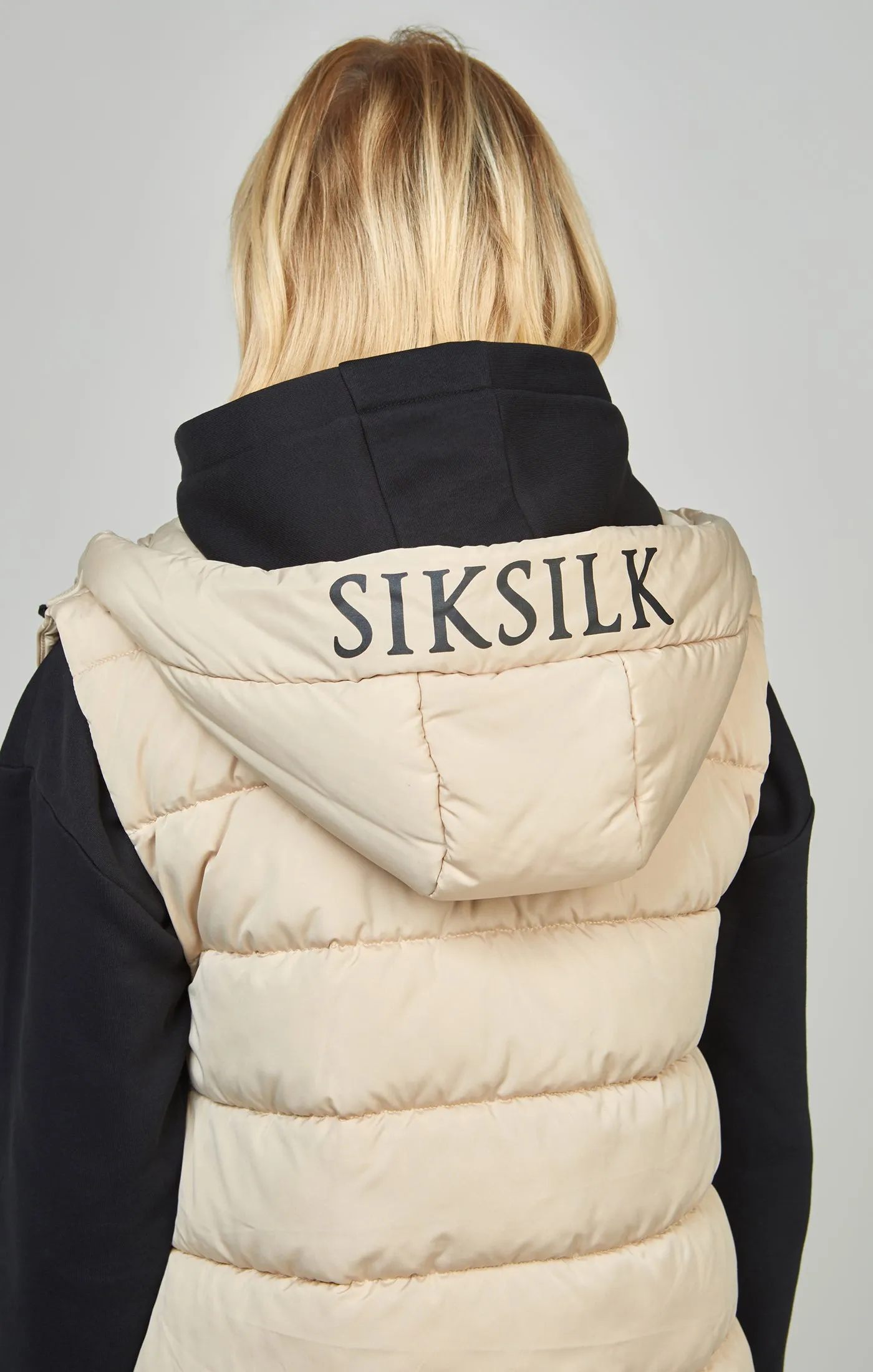 Beige Longline Gilet With Print Detail sold by Siksilk product image thumbnail 2