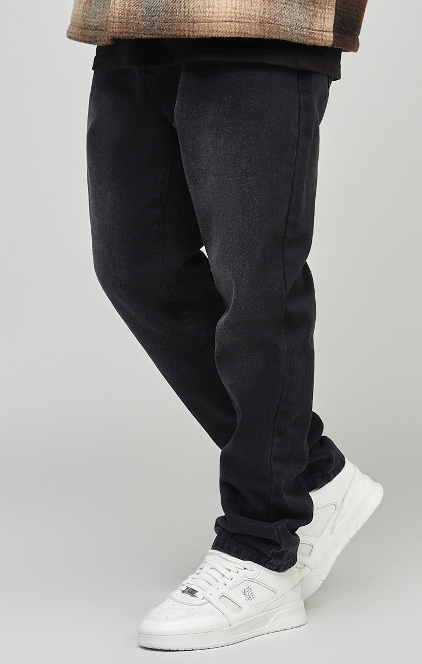 Black Straight Cut Denim Jeans sold by Siksilk