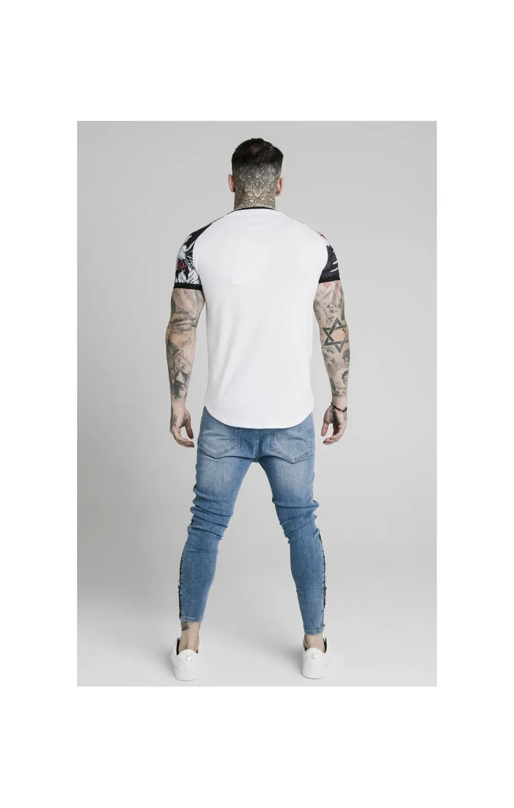 SikSilk S/S Floral Raglan Tech Tee - White sold by Siksilk product image thumbnail 5
